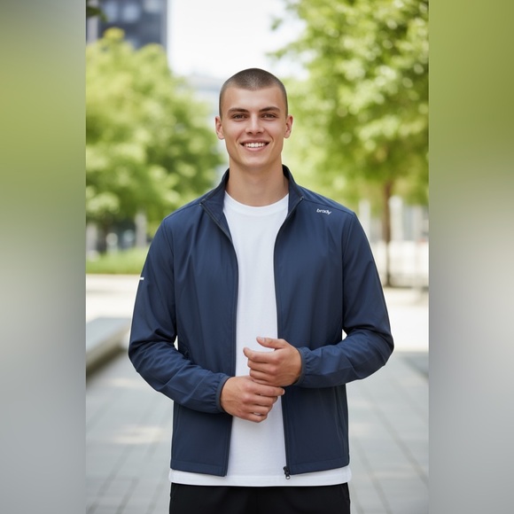 Brady Men's Navy Windbreaker large packable lightweight - Picture 1 of 11